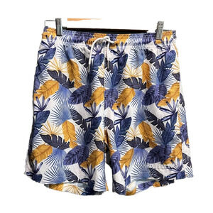 Bamboo Ave. Multicolor Leaf Print Men's Activewear Shorts Size Large